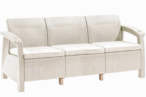 Трёхместный диван  Yalta Sofa 3 Seat белый купить в Воскресенске