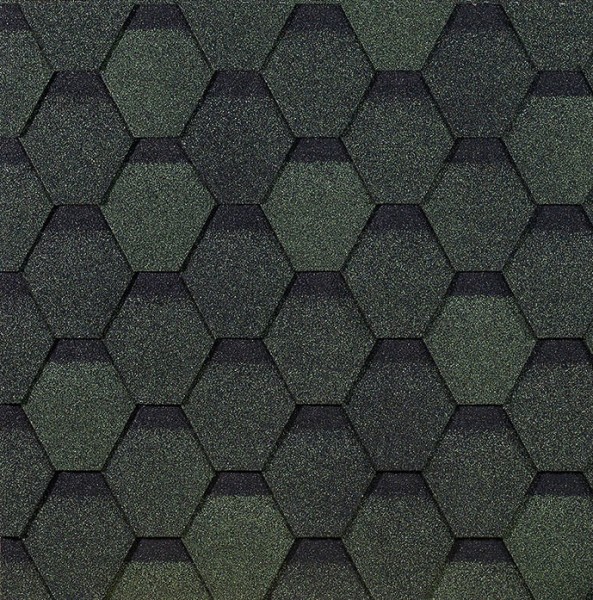 Гибкая черепица EURASIA Docke, Коллекция ШЕСТИГРАННИК Зелёный купить в Воскресенске