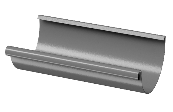 Желоб полукруглый D125 3 м Döcke STAL PREMIUM Графит, (RAL 7024) купить в Воскресенске