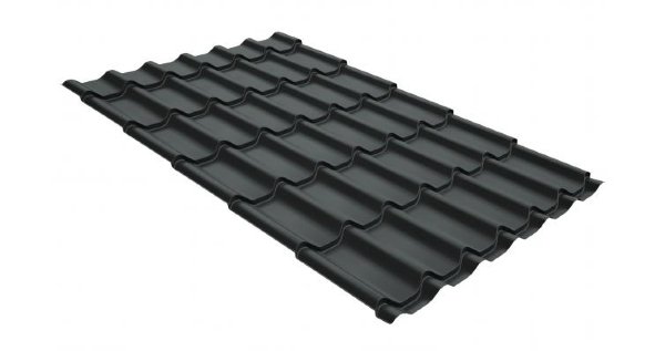 Металлочерепица классик GL 0,5 GreenCoat Pural RR 23 темно-серый (RAL 7024 мокрый асфальт) купить в Воскресенске