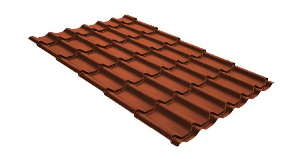 Металлочерепица классик GL 0,5 GreenCoat Pural RR 750 кирпично-красный (RAL 8004 терракота) купить в Воскресенске