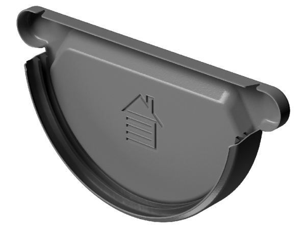 Заглушка желоба D125 Döcke STAL PREMIUM Графит, (RAL 7024) купить в Воскресенске