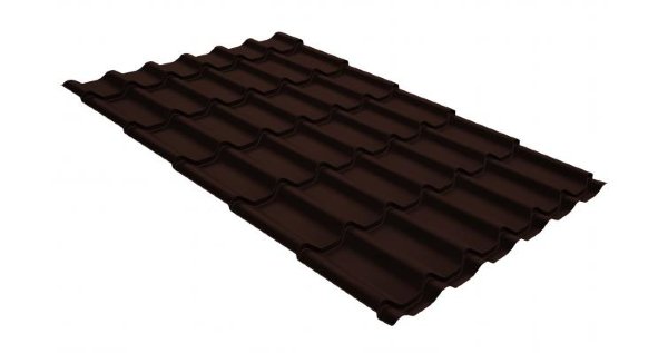 Металлочерепица классик GL 0,5 GreenCoat Pural RR 887 шоколадно-коричневый (RAL 8017 шоколад) купить в Воскресенске