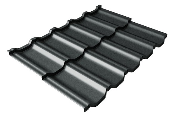 Металлочерепица модульная Квинта Uno Grand Line c 3D резом 0,5 Satin RAL 7016 антрацитово-серый купить в Воскресенске
