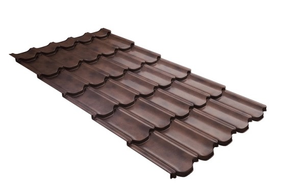 Металлочерепица квинта плюс с  3D резом 0,45 Safari Twincolor Brown купить в Воскресенске
