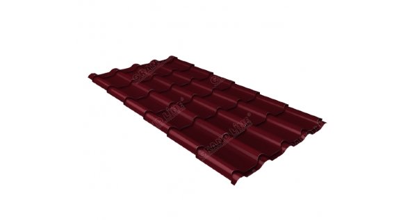 Металлочерепица камея 0,45 Drap RAL 3005 красное вино купить в Воскресенске