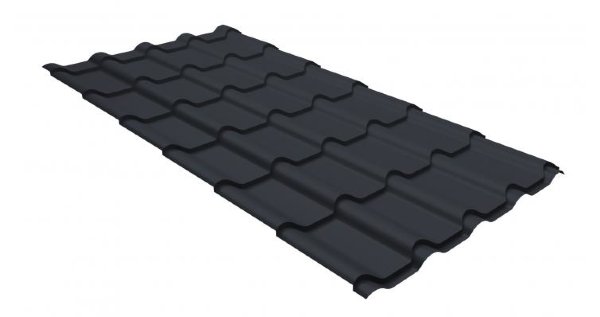 Металлочерепица камея GL 0,5 GreenCoat Pural matt RR 23 темно-серый (RAL 7024 мокрый асфальт) купить в Воскресенске