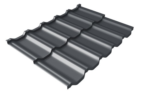 Металлочерепица модульная Квинта Uno Grand Line c 3D резом 0,5 Rooftop Matte RAL 7024 мокрый асфальт купить в Воскресенске