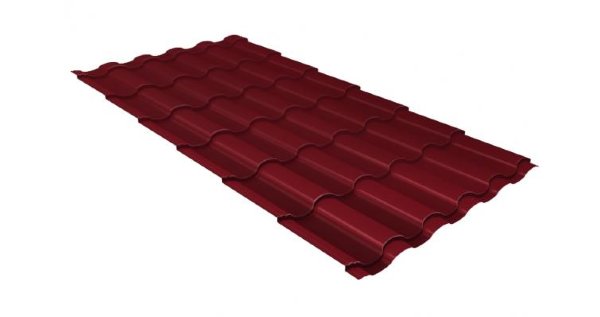 Металлочерепица кредо 0,5 Satin RAL 3005 красное вино купить в Воскресенске