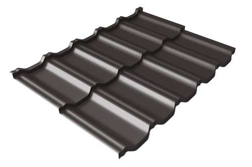 Металлочерепица модульная Квинта Uno Grand Line c 3D резом 0,5 Rooftop Matte RR 32 темно-коричневый купить в Воскресенске