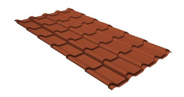Металлочерепица камея GL 0,5 GreenCoat Pural RR 750 кирпично-красный (RAL 8004 терракота) купить в Воскресенске