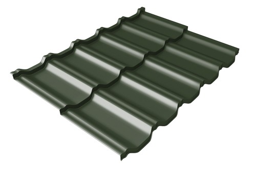 Металлочерепица модульная Квинта Uno Grand Line c 3D резом 0,5 GreenСoat Pural RR 11 темно-зеленый (RAL 6020 хромовая зелень) купить в Воскресенске
