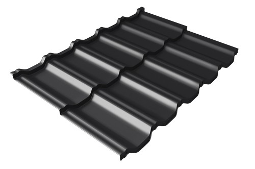 Металлочерепица модульная Квинта Uno Grand Line c 3D резом 0,5 GreenСoat Pural Matt RR 33 черный (RAL 9005 черный) купить в Воскресенске