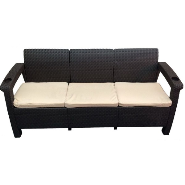 Трёхместный диван  Yalta Sofa 3 Seat венге купить в Воскресенске