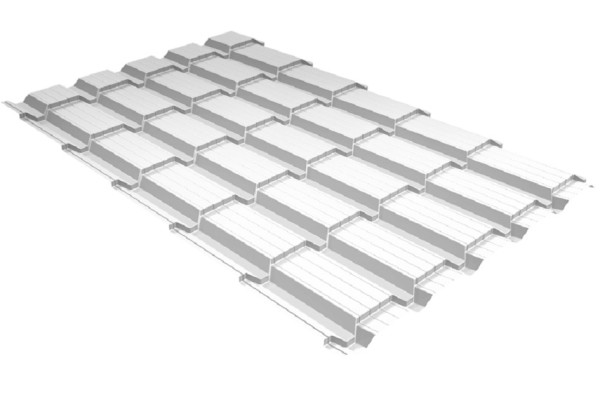 Металлочерепица GL квадро профи 0,5 Satin RAL 9003 сигнальный белый купить в Воскресенске