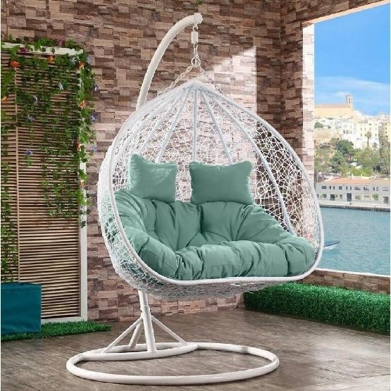 Кресло Подвесное из искусственного ротанга AFM-109A White/Green купить в Воскресенске