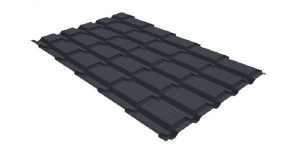 Металлочерепица GL квадро профи 0,5 GreenCoat Pural RR 23 темно-серый (RAL 7024) мокрый асфальт купить в Воскресенске