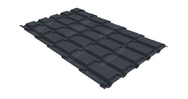Металлочерепица GL квадро профи 0,5 Satin RAL 7024 мокрый асфальт купить в Воскресенске