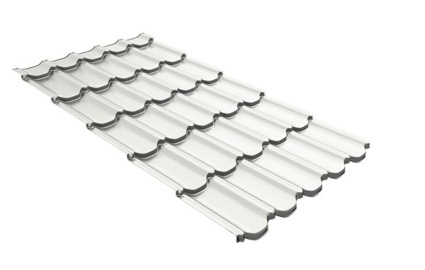 Металлочерепица квинта плюс с 3D резом 0,5 Satin RAL 9003 сигнальный белый купить в Воскресенске
