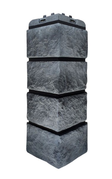 Угол наружный Grand Line Колотый Камень Антрацит, Шов чёрный купить в Воскресенске