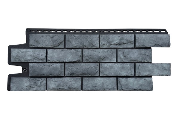 Фасадные панели Grand Line Колотый Камень Антрацит, Шов черный купить в Воскресенске